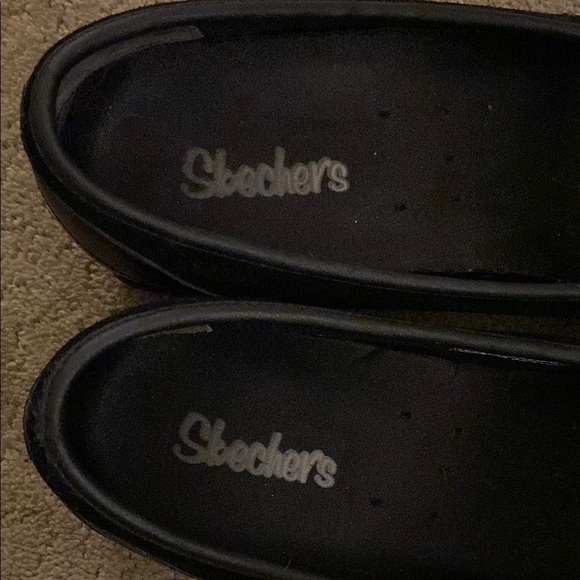 Skechers “SASSIES” Black Wedge Loafers with Suede Finish - Picture 2 of 10